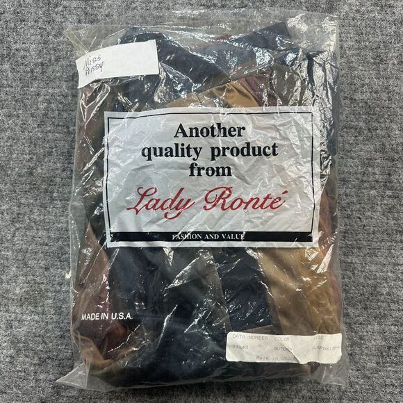 Vintage 80s Blouse Women Extra Large Striped Satin Made In USA Deadstock - Picture 14 of 14